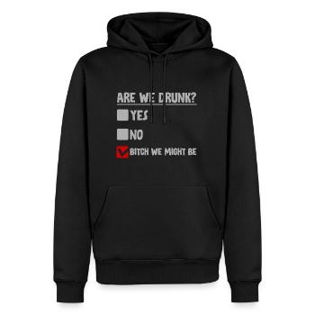 Sommes-nous ivres, oui non nous pourrions être 2 - Sweat à capuche Premium bio Homme - noir - Devant - Nico (187cm)