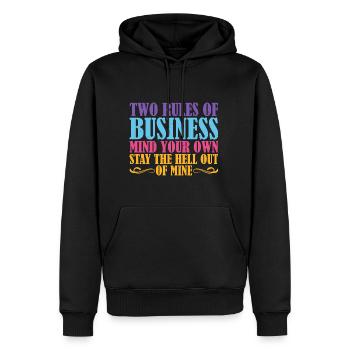 Deux règles d’affaires, faites attention à vos propres 14 - Sweat à capuche Premium bio Homme - noir - Devant - Nico (187cm)