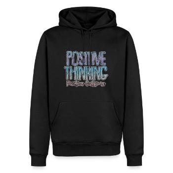Pensée positive Résultat positif 3 - Sweat à capuche Premium bio Homme - noir - Devant - Nico (187cm)