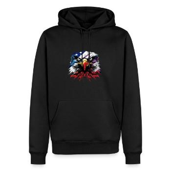 American Flag Freedom Eagle USA Pride - Männer Premium Bio Hoodie - Schwarz - Vorne - Nico (187cm)