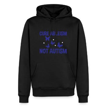 Cure Ableism Not Autism 2 - Männer Premium Bio Hoodie - Schwarz - Vorne - Nico (187cm)