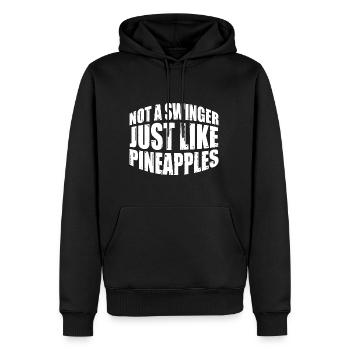 Pas un échangiste, tout comme les ananas 4 - Sweat à capuche Premium bio Homme - noir - Devant - Nico (187cm)