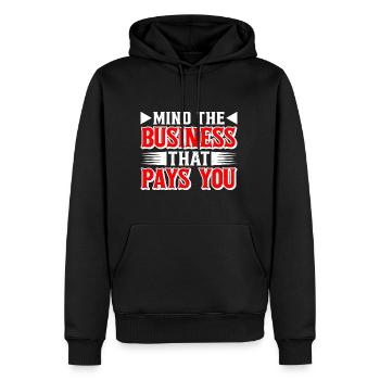 Attention à l’entreprise qui vous paie 39 - Sweat à capuche Premium bio Homme - noir - Devant - Nico (187cm)
