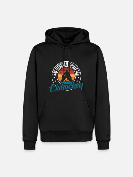 Eishockey - Männer Premium Bio Hoodie - Schwarz
