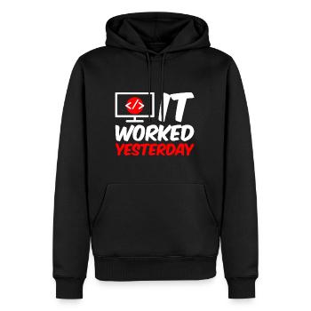 It Worked Yesterday 4 - Männer Premium Bio Hoodie - Schwarz - Vorne - Nico (187cm)