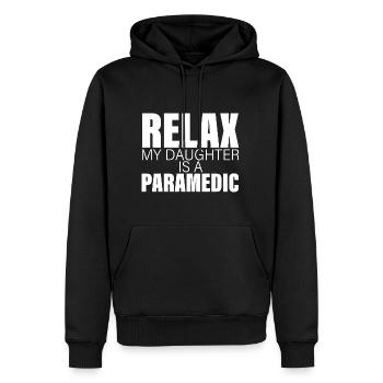 Détendez-vous ma fille est ambulancière - Sweat à capuche Premium bio Homme - noir - Devant - Nico (187cm)