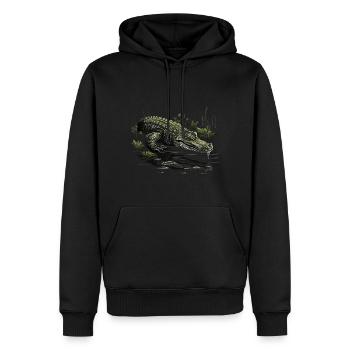Krokodil Alligator Kaiman Reptil - Männer Premium Bio Hoodie - Schwarz - Vorne - Nico (187cm)