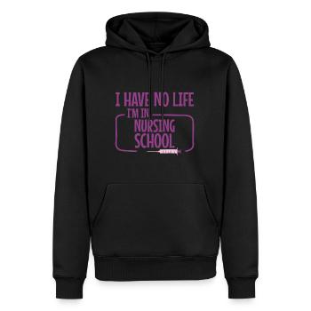 Je n’ai pas de vie Je suis à l’école d’infirmières 2 - Sweat à capuche Premium bio Homme - noir - Devant - Nico (187cm)