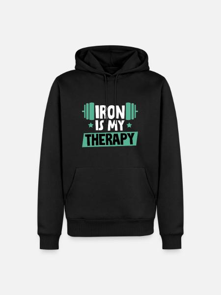Iron Is My Therapy 6 - Men’s Premium Organic Hoodie - black