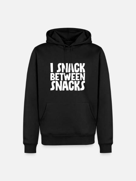 I Snack Between Snacks - Men’s Premium Organic Hoodie - black