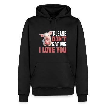 Please Don't Eat Me, I Love You 6 - Men’s Premium Organic Hoodie - black - Front - Nico (187cm)