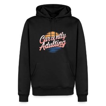 Currently Adulting 11 - Männer Premium Bio Hoodie - Schwarz - Vorne - Nico (187cm)
