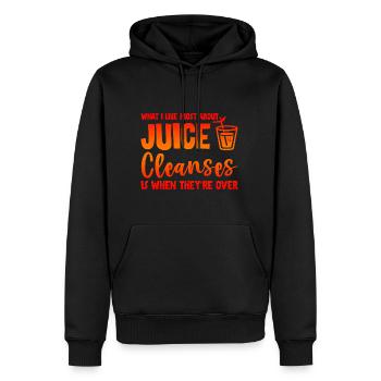 What I Like Most About Juice Cleanses 4 - Men’s Premium Organic Hoodie - black - Front - Nico (187cm)