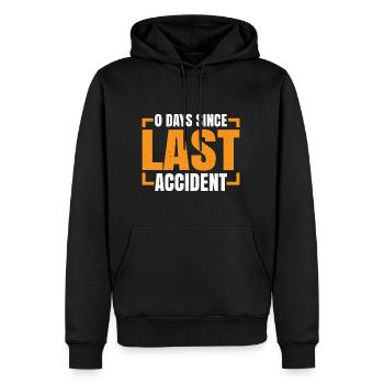 0 jours depuis le dernier accident 19 - Sweat à capuche Premium bio Homme - noir - Devant - Nico (187cm)