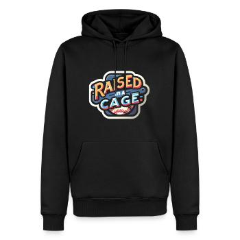 Raised In A Cage 17 - Männer Premium Bio Hoodie - Schwarz - Vorne - Nico (187cm)