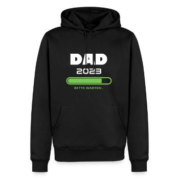 Papa 2023 S’il vous plaît Attendre Cadeau Futur Papa - Sweat à capuche Premium bio Homme - noir - Devant - Nico (187cm)