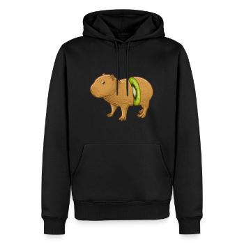 Capybara Kiwi - Sweat à capuche Premium bio Homme - noir - Devant - Nico (187cm)