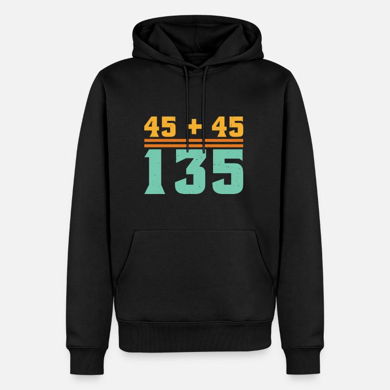 45 + 45 = 135 5 - Männer Premium Bio Hoodie - Schwarz