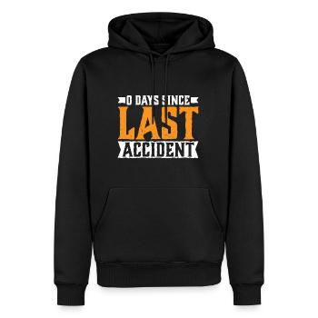 0 jours depuis le dernier accident 23 - Sweat à capuche Premium bio Homme - noir - Devant - Nico (187cm)