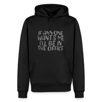 Si quelqu’un me veut, je serai au bureau 3 - Sweat à capuche Premium bio Homme - noir - Devant - Nico (187cm)