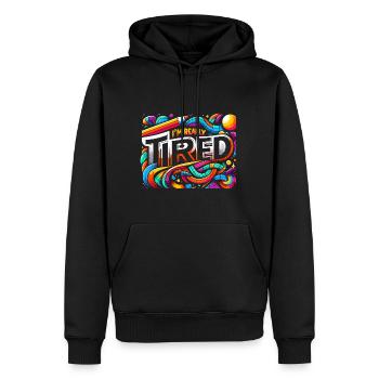 I'm Really Tired 7 - Männer Premium Bio Hoodie - Schwarz - Vorne - Nico (187cm)