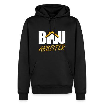 Bauarbeiter - Männer Premium Bio Hoodie - Schwarz - Vorne - Nico (187cm)