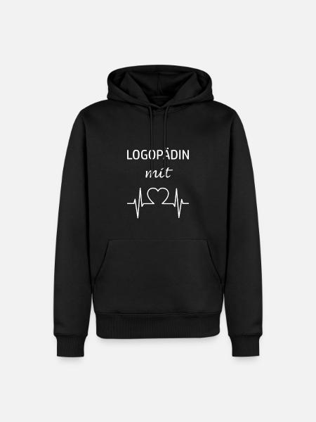 Logopädin mit Herz - Männer Premium Bio Hoodie - Schwarz