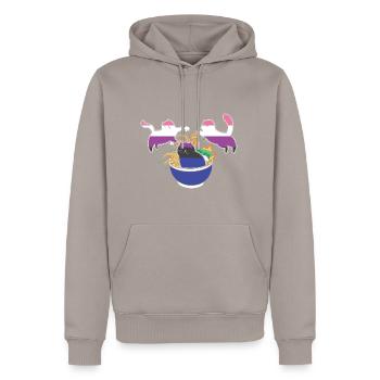 LBGT Flag Gay Pride Human Cats Lover - Men’s Premium Organic Hoodie - taupe - Front - Nico (187cm)