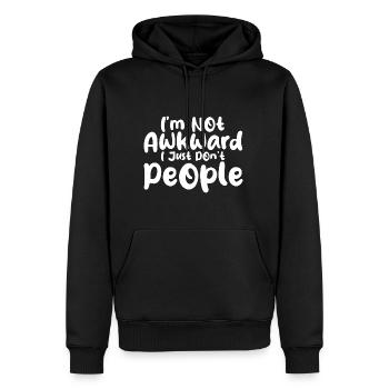 Je ne suis pas gêné je n’ai juste pas les gens - Sweat à capuche Premium bio Homme - noir - Devant - Nico (187cm)