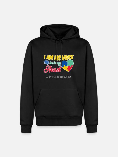 Je suis sa voix, il est mon cœur #specialneedsmom 4 - Sweat à capuche Premium bio Homme - noir