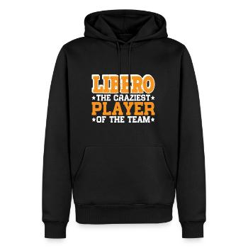 Libero, le joueur le plus fou de l’équipe 3 - Sweat à capuche Premium bio Homme - noir - Devant - Nico (187cm)