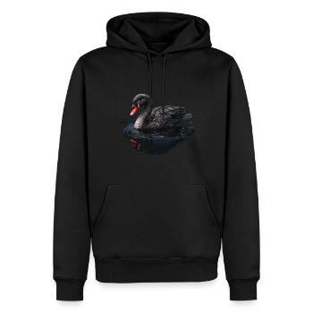 Cygne noir oiseau - Sweat à capuche Premium bio Homme - noir - Devant - Nico (187cm)