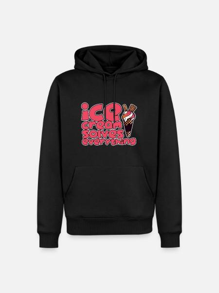 Ice Cream Solves Everything 2 - Men’s Premium Organic Hoodie - black