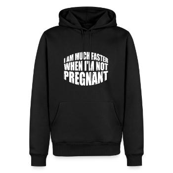 I Am Much Faster When I'm Not Pregnant 8 - Men’s Premium Organic Hoodie - black - Front - Nico (187cm)
