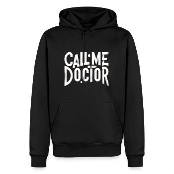 Appelez-moi Docteur 27 - Sweat à capuche Premium bio Homme - noir - Devant - Nico (187cm)