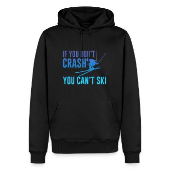 If You Don't Crash You Can't Ski 2 - Männer Premium Bio Hoodie - Schwarz - Vorne - Nico (187cm)