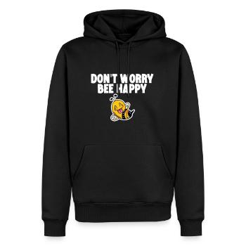 Don't Worry Bee Happy 4 - Men’s Premium Organic Hoodie - black - Front - Nico (187cm)