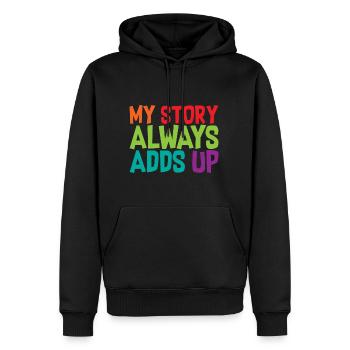 My Story Always Adds Up 2 - Männer Premium Bio Hoodie - Schwarz - Vorne - Nico (187cm)