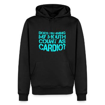 Does Running My Mouth Count As Cardio 3 - Männer Premium Bio Hoodie - Schwarz - Vorne - Nico (187cm)