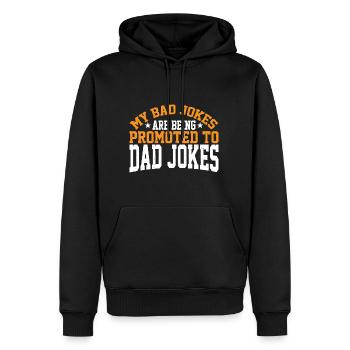 Mes mauvaises blagues sont promues en blagues de père 3 - Sweat à capuche Premium bio Homme - noir - Devant - Nico (187cm)