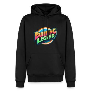 Burping Legend 18 - Männer Premium Bio Hoodie - Schwarz - Vorne - Nico (187cm)