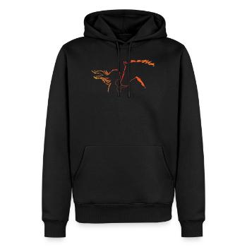 Cheval & Cavalière équitation cadeau filles / dames - Sweat à capuche Premium bio Homme - noir - Devant - Nico (187cm)