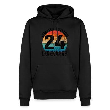 Happy Birthday - 24th birthday - Men’s Premium Organic Hoodie - black - Front - Nico (187cm)