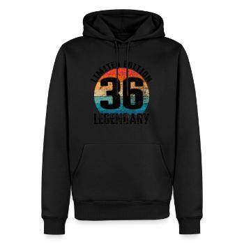 Joyeux anniversaire - 36e anniversaire - Sweat à capuche Premium bio Homme - noir - Devant - Nico (187cm)