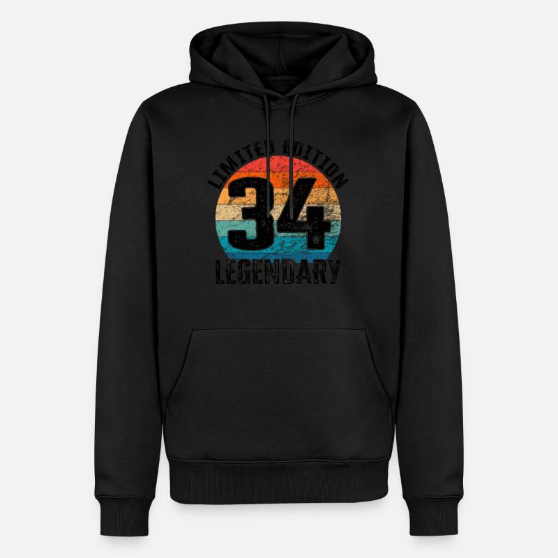 Joyeux anniversaire - 34e anniversaire - Sweat à capuche Premium bio Homme - undefined