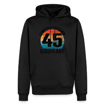 Joyeux anniversaire - 45e anniversaire - Sweat à capuche Premium bio Homme - noir - Devant - Nico (187cm)