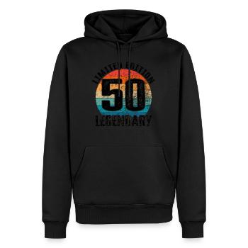Joyeux anniversaire - 50e anniversaire - Sweat à capuche Premium bio Homme - noir - Devant - Nico (187cm)