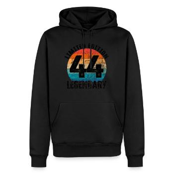 Joyeux anniversaire - 44e anniversaire - Sweat à capuche Premium bio Homme - noir - Devant - Nico (187cm)