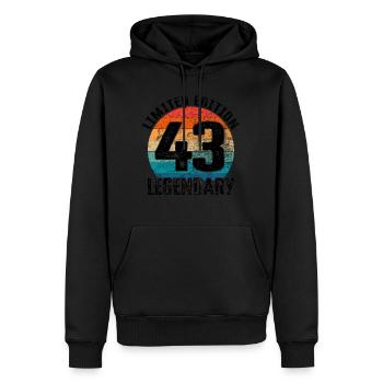Joyeux anniversaire - 43e anniversaire - Sweat à capuche Premium bio Homme - noir - Devant - Nico (187cm)