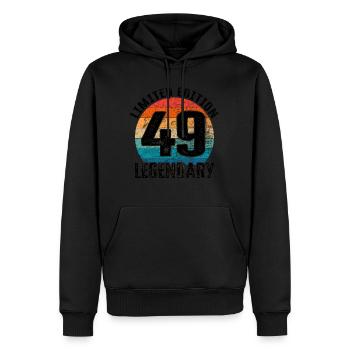 Joyeux anniversaire - 49e anniversaire - Sweat à capuche Premium bio Homme - noir - Devant - Nico (187cm)
